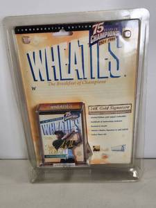 lot 269 image: Wheaties 24K Gold Signature Mini Box Collectible Tiger Woods Commemorative Edition 75th Anniversary