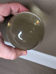 lot 1008 image: Clear Sphere Ball Polished Glass Weight