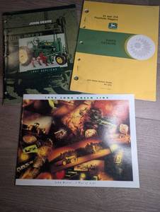 lot 1502 image: John Deere 1991 Replicas Catalog, 31 and 31A Posthole Diggers Parts Manual, 1992 Long Green Line Brochure Lot - 3ct