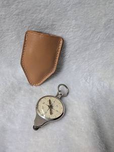lot 1510 image: Compass with Leather Pouch -Germany