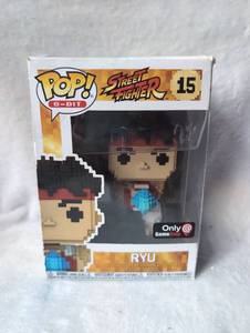 lot 2002 image: Funko Pop 8-Bit Street Fighter Ryu #15 Vinyl Figure GameStop Exclusive