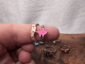 lot 3100 image: Fashion Jewelry Ring Lot 7 Pieces Assorted Styles Colors