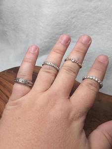 lot 3109 image: Crystal Band Stacking Rings - 4 ct