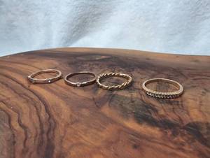 lot 3110 image: Gold Tone Stackable Rings - 4 ct