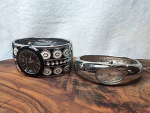 lot 3202 image: Cicely Ford Quartz Cuff Watches 2-Piece Lot