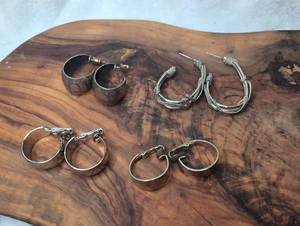 lot 3310 image: Mixed Metal Jewelry Lot 9 Pieces Bracelets Earrings Bangles