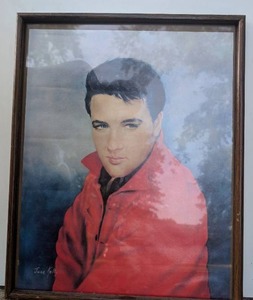 lot 1007 image: Elvis Presley Portrait Print in Frame Signed June Kelly -17x21 in