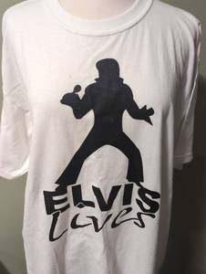 lot 1502 image: Gildan Elvis Lives T-Shirt - Size Large&nbsp