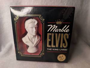 lot 1508 image: Mini Marble Elvis The King Lives Bust&nbsp