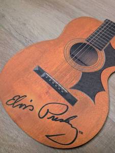 lot 1509 image: Acoustic Guitar Shaped Mousepad with Elvis Presley Signature Print