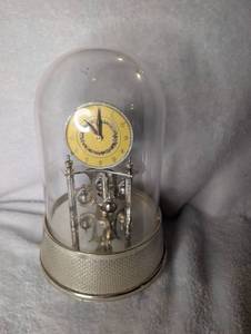 lot 2101 image: Anniversary Clock Under Glass Dome