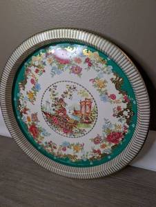 lot 2105 image: Daher Decorated Ware Plate with Architectural Scene and Floral Border