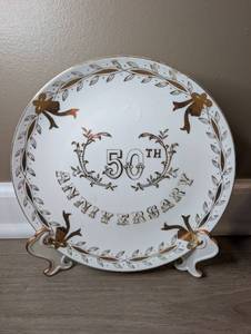 lot 2107 image: 50th Anniversary Commemorative Plate with Stand