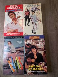lot 2954 image: Elvis Presley VHS Tape Lot of 4 Change of Habit Loving You Viva Las Vegas
