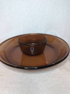 lot 4010 image: Anchor Hocking Brown Bowl Set USA -2 ct