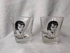 lot 4019 image: Elvis Presley Clear Shot Glasses - 2 ct