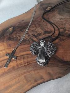 lot 6006 image: Pendant Necklace Set Cross Angel Wing Charm - 2 ct