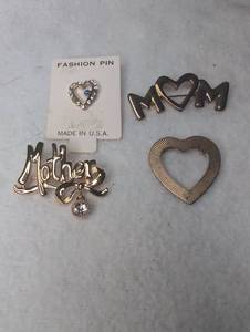 lot 6303 image: Fashion Pin Lot 4Heart and Mother&nbsp