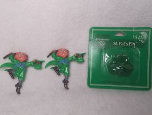 lot 6306 image: St. Pats Pin Lot of 3 Leprechaun Enamel Pins