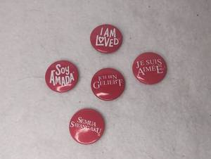 lot 6504 image: Helzberg I am Loved Buttons Lot of 5