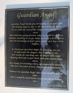 lot 6809 image: Large Guardian Angel Framed Wall Plaque - 16x20 in