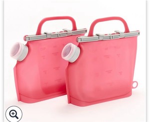 lot 1512 image: BLUE Cella Set of 2 Silicone Storage Bags w Pour Spouts & Handles
