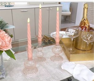 lot 1517 image: BLUE Mrs. H by Dee Hilfiger Set of 6 Flameless Twist Taper Candles