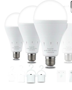 lot 1531 image: 8-Pack Rechargeable Emergency Light Bulbs, Battery-Powered LED Bulbs