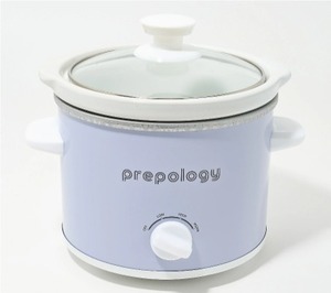 lot 1532 image: Prepology 2-qt Compact Slow Cooker with Glass Lid, Dark Purple