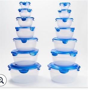 lot 1535 image: LocknLock 14-Piece Nestable Bowl Storage Set w Handle Lids