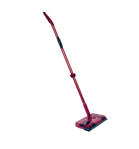 lot 1546 image: Teko Turbo Power Dual Speed Multi-Surface Floor Sweeper, Red
