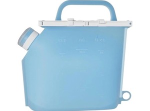 lot 1548 image: 4 Pack Cella Reusable Silicone Storage Bags with Handles, Grey
