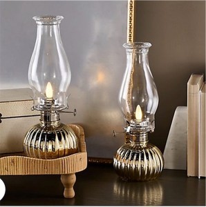lot 1552 image: Bethlehem Lights Set of 2 Faux Oil Lamps with Flame Control t 277