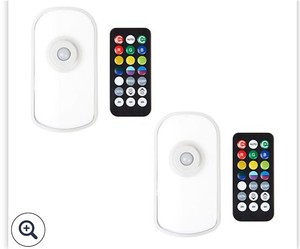 lot 1559 image: Brightliving Set of 2 RGB LED Night Light with Remote Control