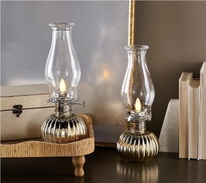 lot 1571 image: $49 2 Pack Bethlehem Lights Faux Oil Lamps with Flame Control, 13H