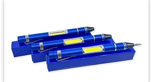 lot 1576 image: Flipo Set of (3) 50-Lumen COB Pocket Clip MultiTools