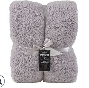 lot 1582 image: 120x120 Oversized Sherpa Blanket by Jill Martin