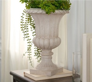 lot 1587 image: IndoorOutdoor Footed Urn by Valerie, 14.25