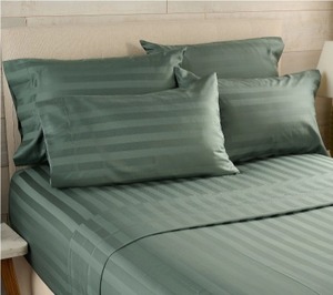 lot 1600 image: $79 Northern Nights King Size Wrinkle Defense Dobby Stripe Sheet Set