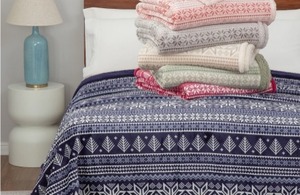 lot 1601 image: $59 Berkshire Blanket & Home Co. Reversible King Blanket, NAVY