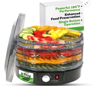 lot 1622 image: $69 Nutrichef Electric Countertop Food Dehydrator, White
