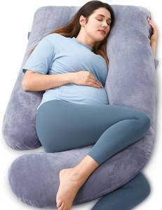 lot 1635 image: Momcozy U-Shaped Pregnancy Pillow with Removable Cover, 57-Inch