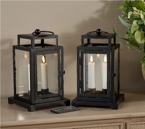 lot 1667 image: $66 Home Reflections S2 Mini Metal Lanterns Black