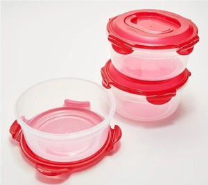 lot 1669 image: 3 Pack LocknLock 70oz Containers with Handles, Black