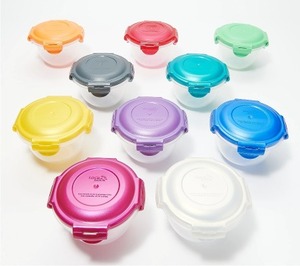 lot 1672 image: LocknLock Set of 10 Mini Multi-Colored Tulip Bowls