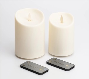 lot 1675 image: Set of Two Luminara 4 & 5 Outdoor Candles with Remote