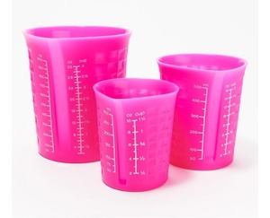 lot 1692 image: KOCHBLUME 3-Piece Silicone Stackable Measuring Cup Set, TEAL