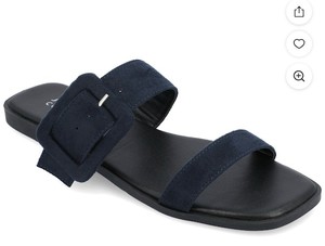 lot 1708 image: Size 8- Journee Womens Kerris Multi Strap Slip On Sandals