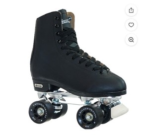 lot 1714 image: Chicago Mens Deluxe Quad Roller Skates - Black Classic, Size 8