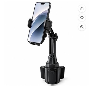 lot 1722 image: Car Cup Holder Phone Mount with Adjustable Arm & Rotating Cradle